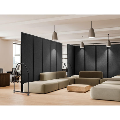 Artigwall Folding Privacy Screens Freestanding partition with Wheels and arms Portable dividers for Medical Hospital Offices 5 Panel, Dark Gray