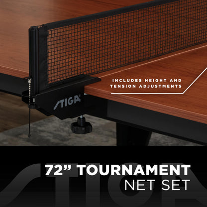 STIGA Ultra Indoor Table Tennis Table – 18mm Woodgrain Ping Pong Table with Steel Frame, Tournament Net & Post, Adjustable Leg Levelers, Modern Furniture-Style Design