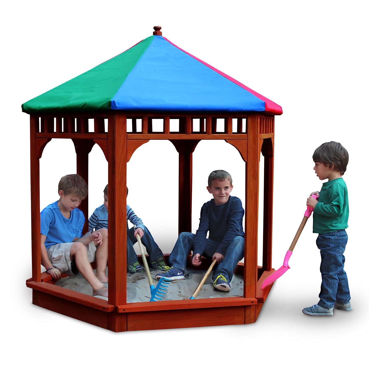 Gorilla Playsets 02-2023 Play-Zee-Bo Sandbox Gazebo with Canopy Roof