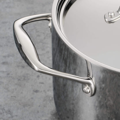Tramontina Signature Tri-Ply Clad Stainless Steel 8-Quart Stock Pot with Lid, Induction-Ready Pasta Pot, Dishwasher-Safe, NSF-Certified, Made in Brazil
