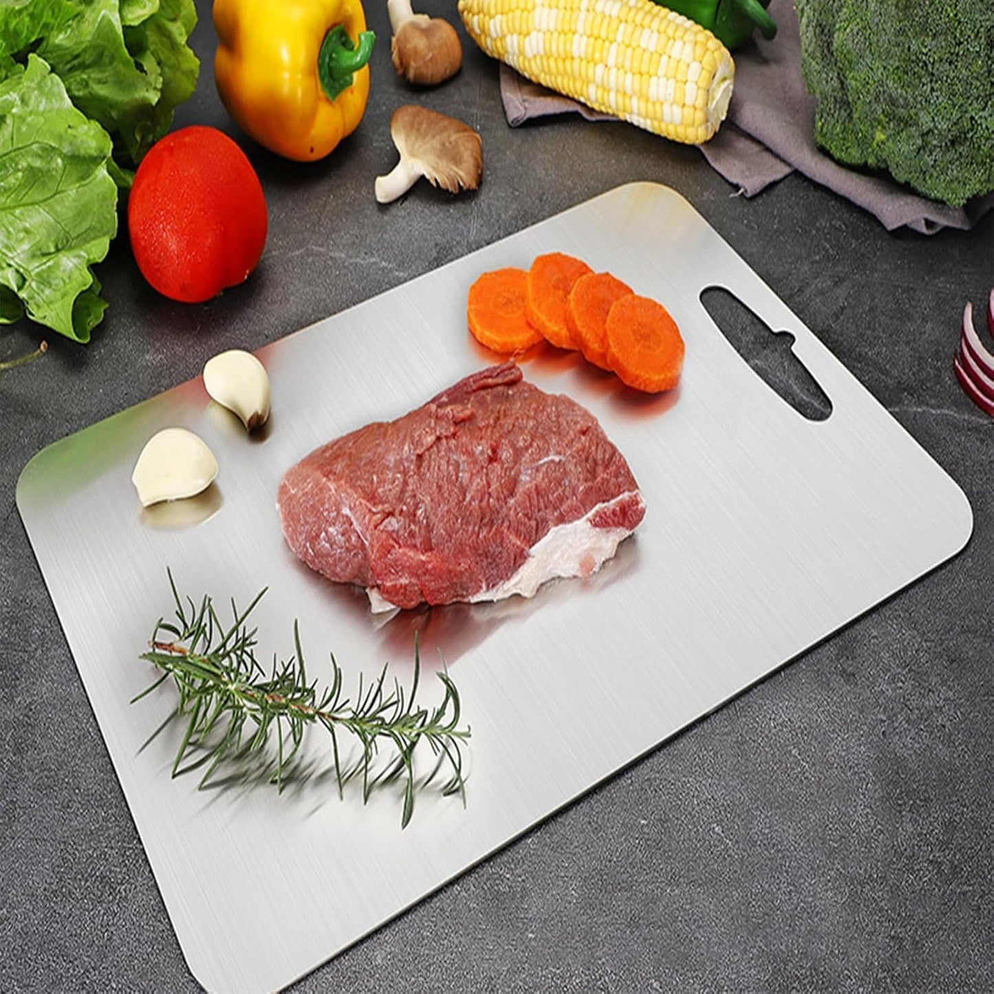 Board,100% 2025 (18"L 12"W) Titanium Cutting Pure Titanium Cutting Boards for Kitchen, New Double Sided Food-Grade