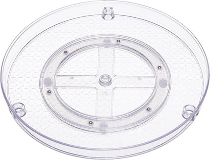 2 12" Amazon Basics Tier Lazy Susan Turntable Organizer for Condiments, Diameter, Clear