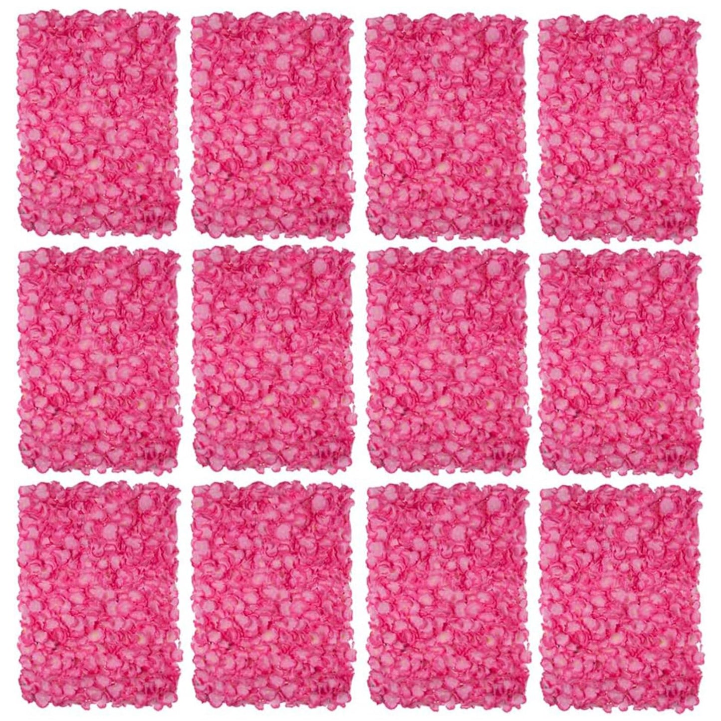 GOUZIBHD 24 X 16 Pink Faux Roses Artificial Flower Backdrop for Wall Decor, Artificial Flower Wall Panel Background, Flower Wall Mat Party Wedding Home Decoration(Size:12PCS)