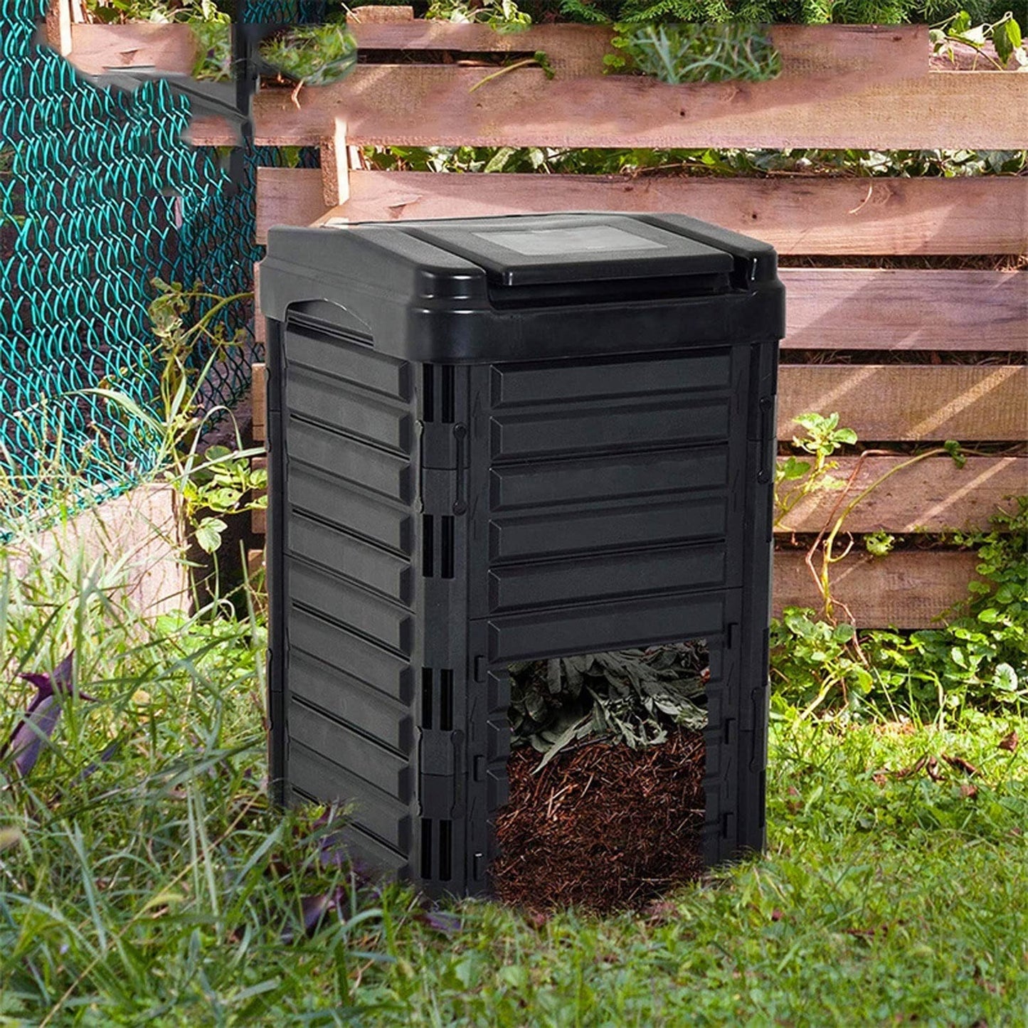 Kitchen Compost Bin, 88 Gallon (336L) Garden Compost Bin , BPA-Free Material Large Outdoor Composter for Fast Creation of Fertile Soil, Easy Assembly, Kitchen Waste Garden Organic Waste Composting ,In