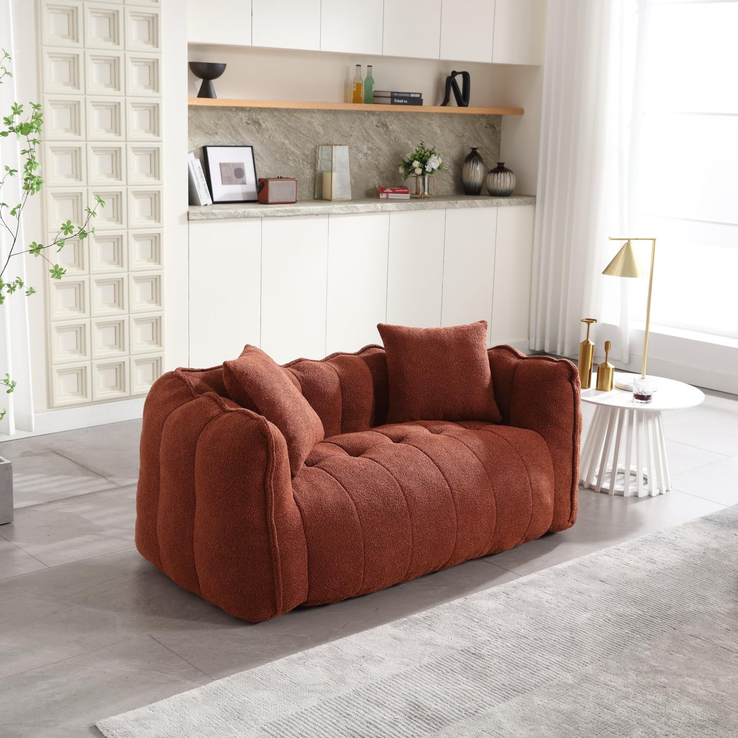 Soft Two-Person Beanbag Chair with High Resilience Foam Core