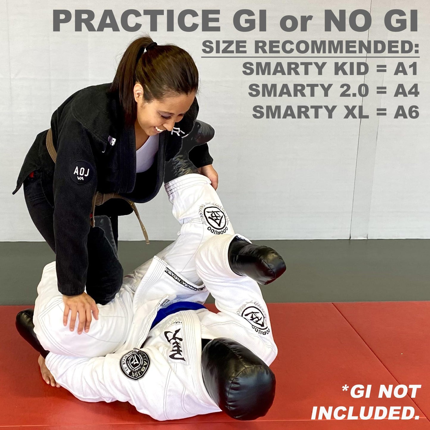 SMARTY 2.0/XL/Kid (Unfilled) Grappling Dummy for BJJ, Jiu-Jitsu, MMA, Wrestling, Martial Arts Practice, Self-Defense Training Dummies - 3 Sizes: 2.0, XL, or Kid (2.0 Standard Adult (5'7"))