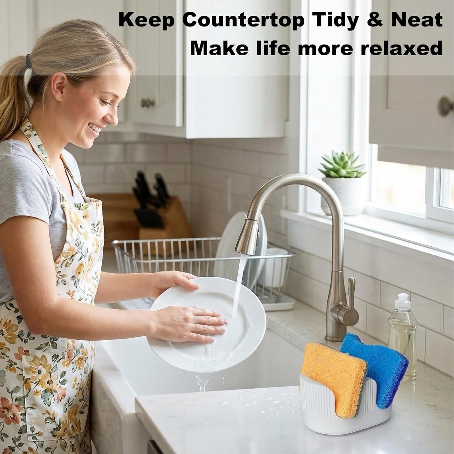 2 Countertop, Ultra Absorbent Stone Sponge Holder for Kitchen Sink, Slot Diatomite Dish Brush Sponge Holder, Diatomite