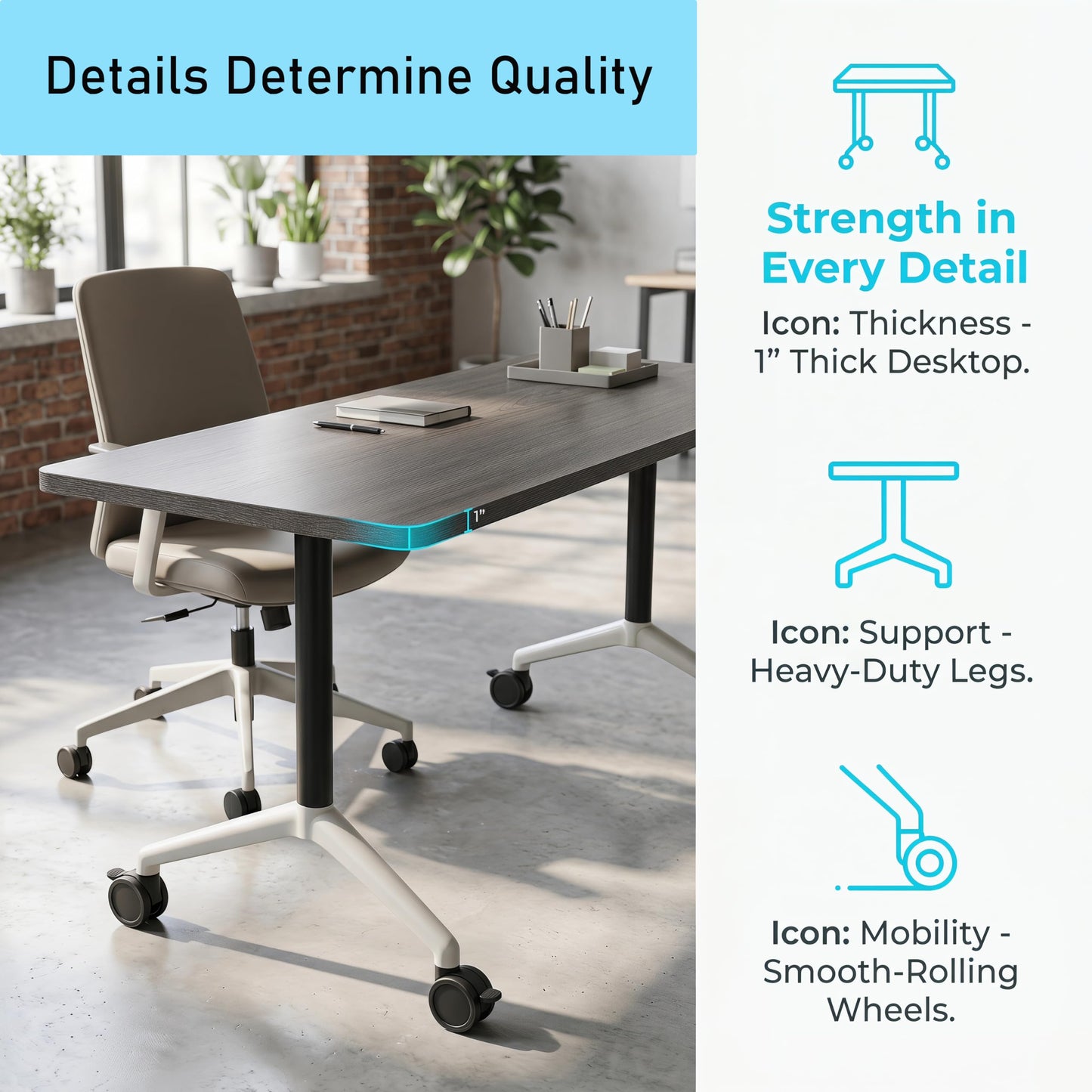 JNMDLAKO Modular Folding Conference Table with Locking Wheels, 8 Pack Flip Top Mobile Training Table, Modern Meeting Seminar Tables for Office, Hotel Conference Room(8,Grey,71" L x 23" W x 29" H)