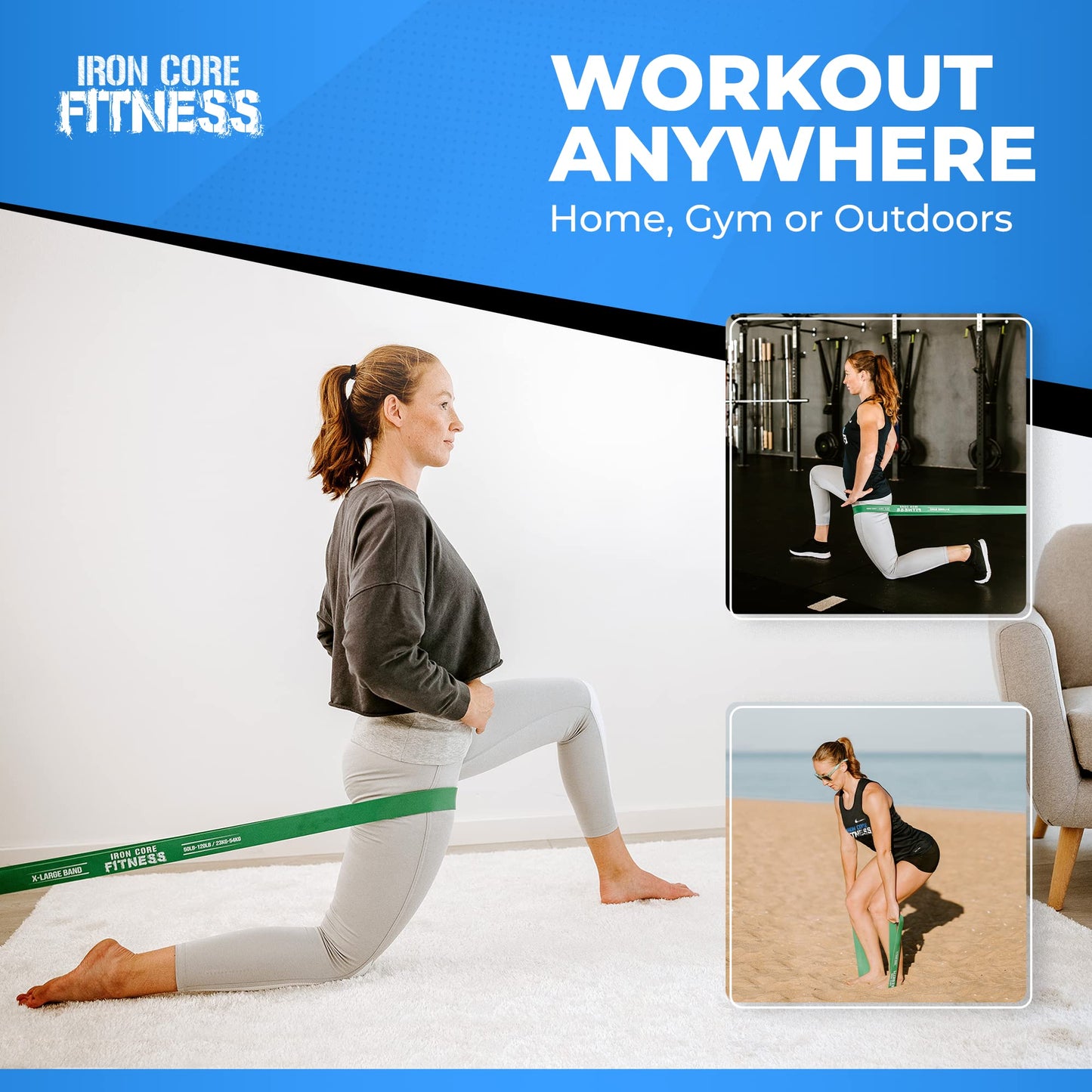 Pull Up Assistance Resistance Bands - Long Loop Power Bands for Men and Women - Strength Power Flexibility Training at Home & Gym - Ebooks & Workout Chart Included by Iron Core Fitness