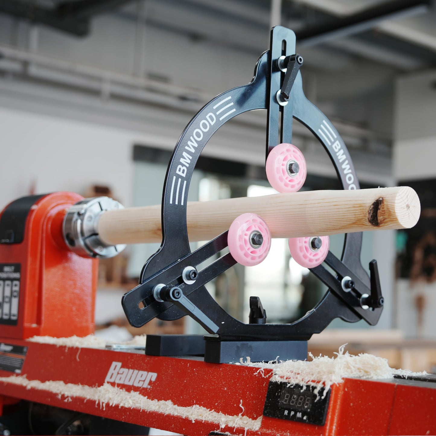 BMWOOD Woodturning Steady Rest MC-FS7 for 12inch,14inch and 16inch Swing Size Lathe for Spindle Woodturning.