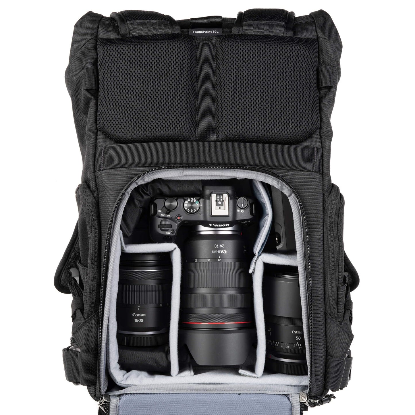 Think Tank FocusPoint 30L RollTop Camera Backpack - Greenway: Expandable Travel & Camera Backpack with Laptop Sleeve, Quick Side and Back Access, Rain Cover – Versatile Photography & Travel Bag