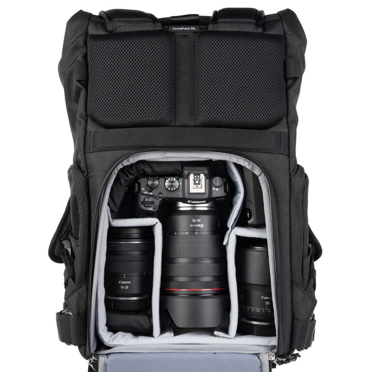 Think Tank FocusPoint 30L RollTop Camera Backpack - Golden Hour: Expandable Travel & Camera Backpack with Laptop Sleeve, Quick Side and Back Access, Rain Cover – Versatile Photography & Travel Bag
