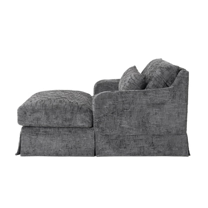 GDFStudio Chenille Sofa Bed Loveseat, Convertible Sleeper Couch with Deep Seat, 900 lbs Capacity, Upholstered Lounge Sofa with Pillows, Modern Compact Sofa for Living Room Bedroom Guest Space, Grey