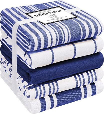 5 Pack 16x28 Cotton Clinic Assorted Kitchen Towels Soft Absorbent Quick Drying Table & Kitchen Linen - Dish Towels