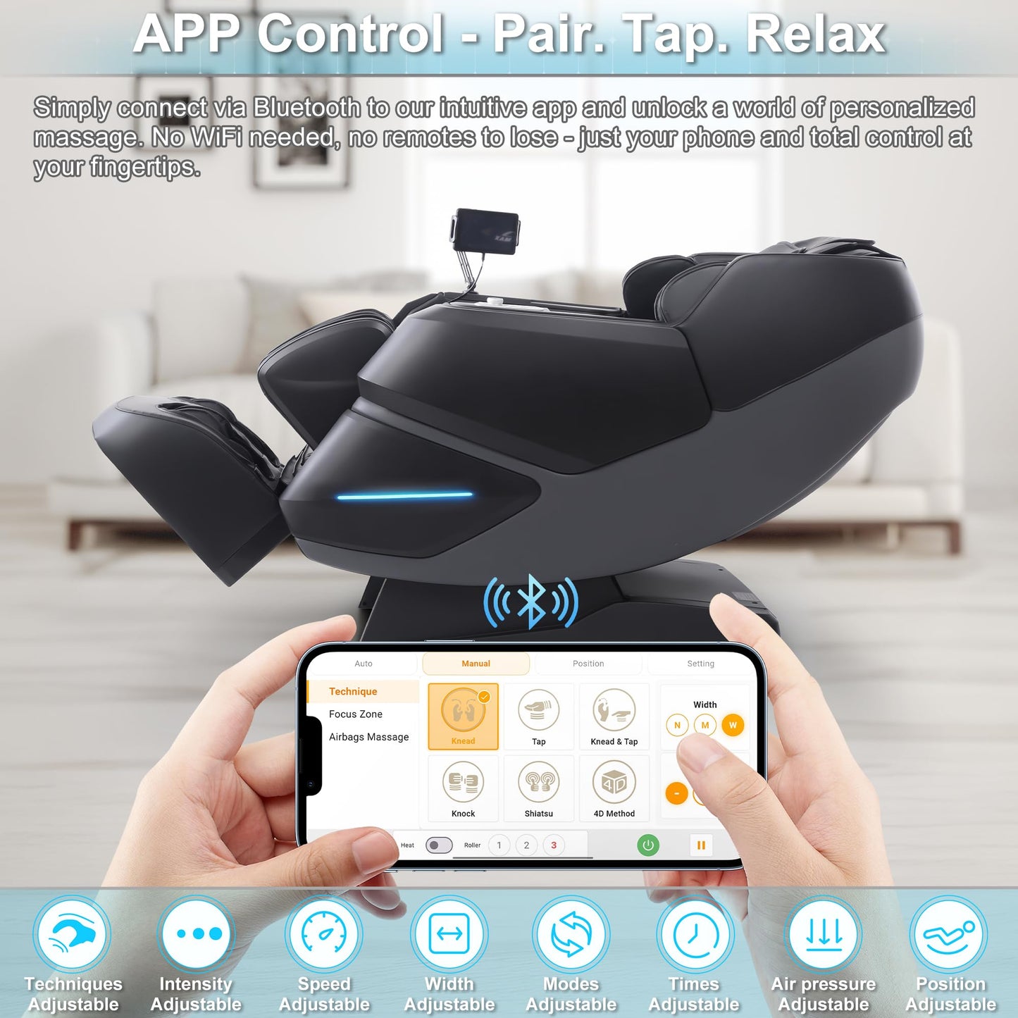 MassaMAX 2026 4D Massage Chair, Full Body Recliner with OTA Cloud Tech, Deep Yoga Stretch, 27 Auto Modes, 55" SL Track, APP & AI Voice Control, Auto Footrest, Zero Gravity, and Heating for Relaxation
