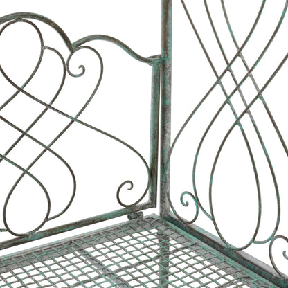 SAFAVIEH Outdoor Collection Eloise Victorian Antique Dark Green Wrought Iron Garden Arch Arbor