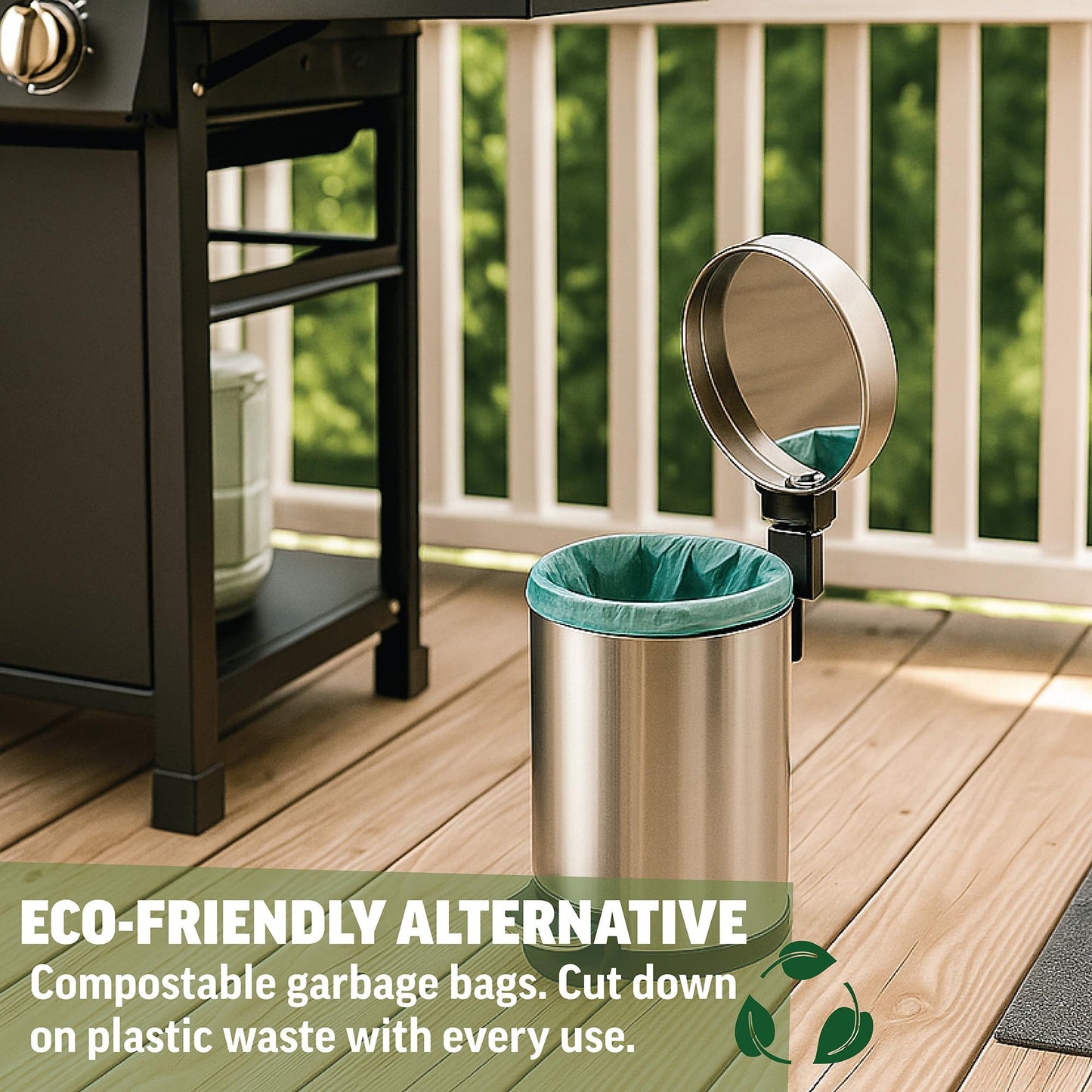 Zenlogy Compostable 1.2 Gallon Garbage Bag, Eco Friendly Small Trash Bags, Mini Biodegradable Waste Basket Bin Liners for Bathroom & Office, 125 Count