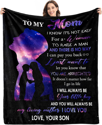 Givetoyou 60inx50in Gifts for Mom from Son, Mothers Day Birthday Gifts for Mom,Great Mother Gifts, Throw Blanket