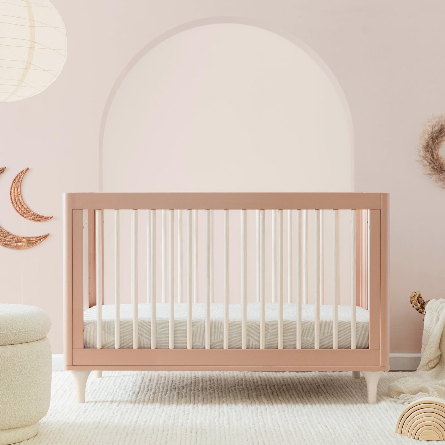 Babyletto Lolly 3-in-1 Convertible Crib with Toddler Bed Conversion Kit in Canyon/Washed Natural, Greenguard Gold Certified