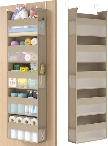 5 5-Tier Summer URDH007Y01 SONGMICS Over The Door Organizer, Hanging Door Organizer with Large Pockets, Fabric Storage