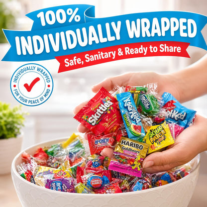 Candy Variety Pack - Assorted Candy Party Mix - 4 LB Bag - Sweets Assortment - Bulk Individually Wrapped - Pinata Candies - Mixed Candies - Queen Jax - Deluxe Mix