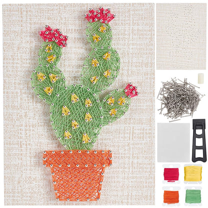 WEBEEDY DIY String Art Kit for Adults Beginners, DIY Cactus Nail String Craft Kit, Include All Necessary Accessories and Frame, Creative Craft Kits Home Wall Decorations Unique Gift