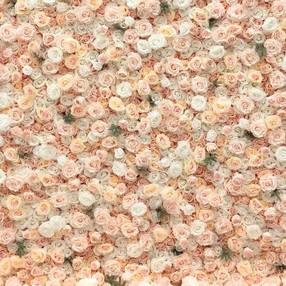 Handmade Champagne Roses Wall Large Artificial Flower Wall Backdrop Panels,Rose Wedding Backdrop 5D Floral Wall Fabric Flower Wall For Party Baby Shower Bridal Wedding Backgro,3m*3m/10*10FT