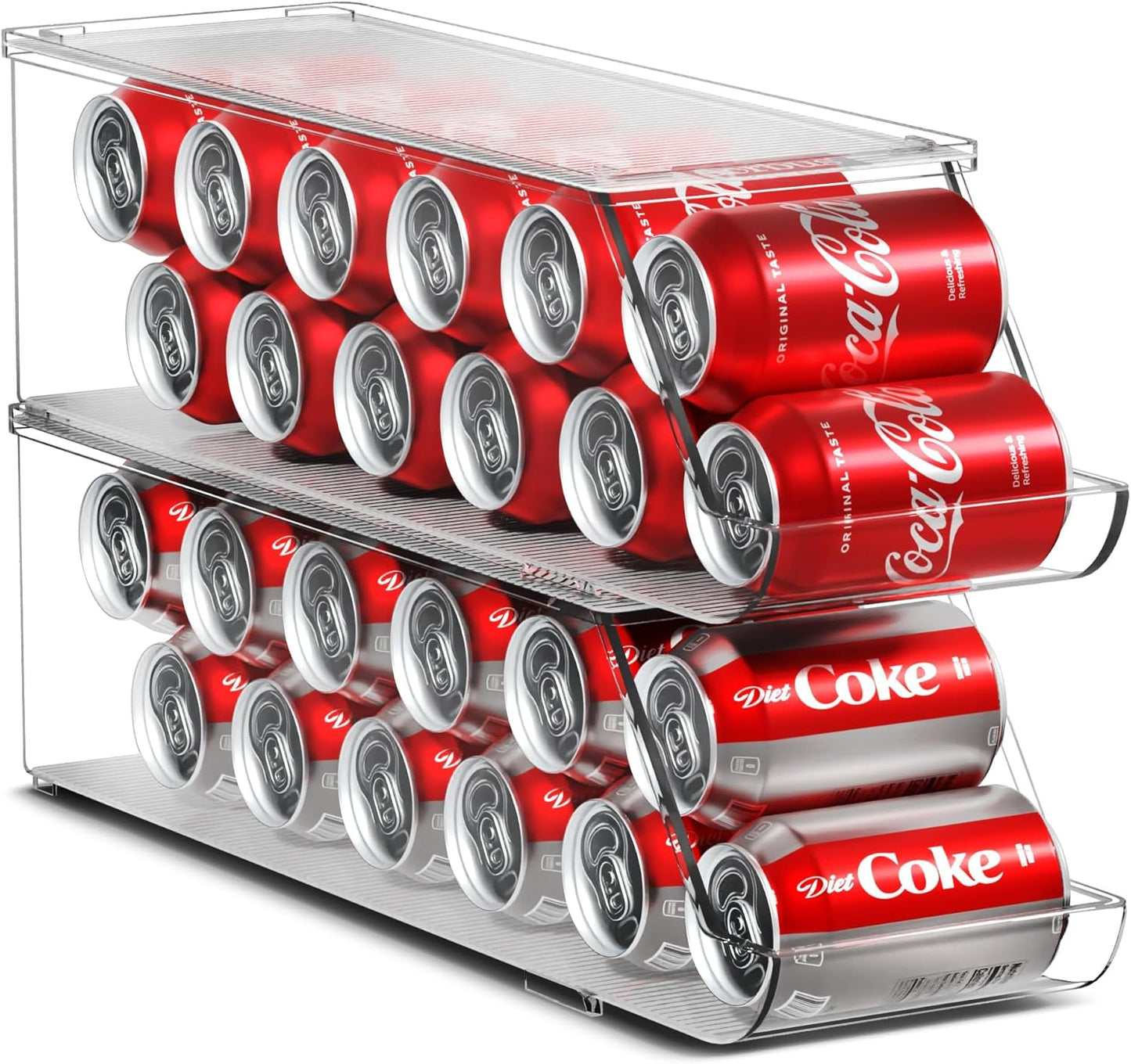 12 (2-Pack) Sorbus Soda Can Organizer for Refrigerator Stackable Can Holder Dispenser with Lid for Fridge, Pantry