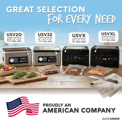 Avid Armor Chamber Vacuum Sealer Machine USV20 Ultra Series for Wet Foods, Meat Vacuum Packing Machine, Compact with 11.5-Inch Vaccum Sealer Bar