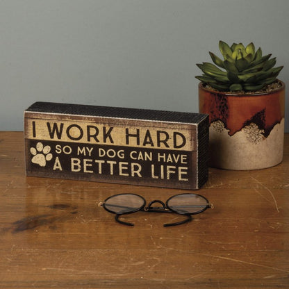 Primitives by Kathy 33724 Distressed Box Sign, Work Hard