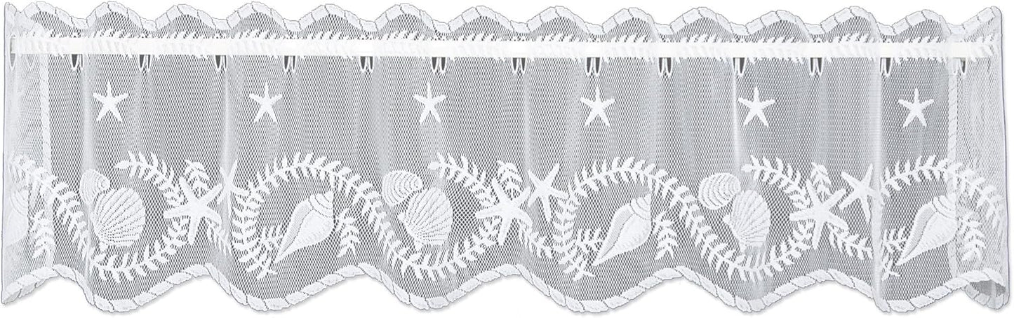 Heritage Lace White Tidepool Valance, 60"X14"