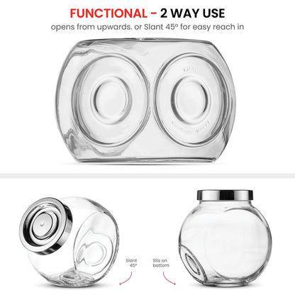 Bormioli Rocco Pandora Glass Jar with Metal Lid 75.5 oz - Airtight Storage Container for Snacks, Candy & Dry Foods - Versatile Kitchen & Pantry Organizer - Durable Clear Glassware