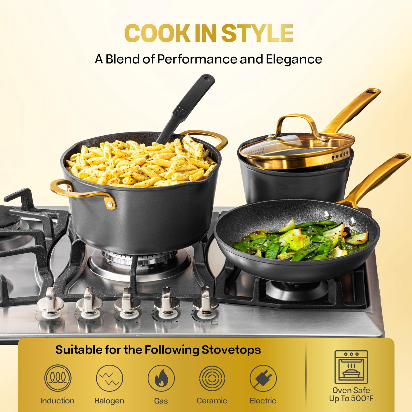 Granitestone Armor Max 12 Inch Non Stick Frying Pans, Nonstick Skillet Frying Pan, Hard Anodized Aluminum Cooking Pan with Stay Cool Handles, Easy to Clean Pan, Induction, Oven and Dishwasher Safe