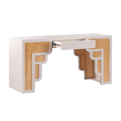 Tov Furniture Suzie Rattan Executive Desk (Cream)