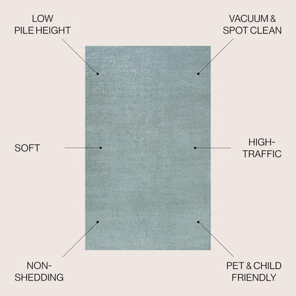 4' (SEU100S-4R) JONATHAN Y Haze Solid Low-Pile Aqua Blue Round Indoor Area Rug, Coastal,Bohemian,Minimalist,Classic