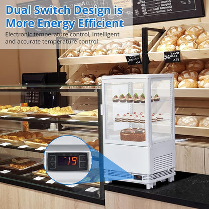 GAOMON Kxr33SQBkJRMmt1QW8Wgdw3et 8ED27DQXDW03 Countertop Refrigerator Cu.Ft. Bakery Display Case, 2.1 Cubic Feet, White