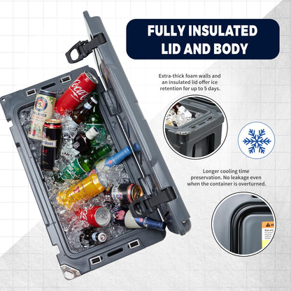 EchoSmile 25/30/35/40/60/75 Quart Rotomolded Cooler, Built to Stand up to The Rigors of The Journey