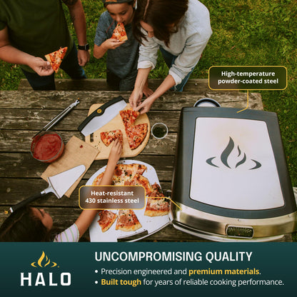 HALO Versa 16 Pizza Oven | 16” Rotating Stone, Patented Dual Burner System, 5-Minute Pizzas, Easy Clean | Propane Powered | HZ-1004-ANA
