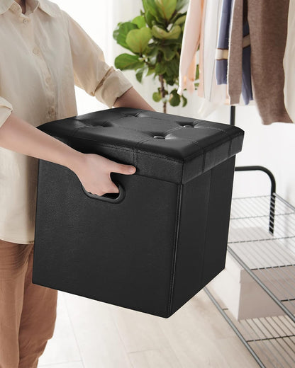 15 Inches Grommet 660 lb, ULSF30B SONGMICS Mazie Collection - Ottoman with Storage, Footstool, Storage Ottoman