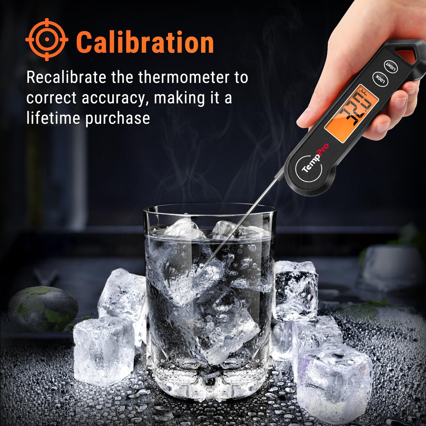 TempPro TP19H Waterproof Digital Meat Thermometer with Ambidextrous Backlit and Motion Sensing Cooking Food Thermometer for BBQ Grill Smoker Oil Fry Candy Thermometer (Previously ThermoPro)