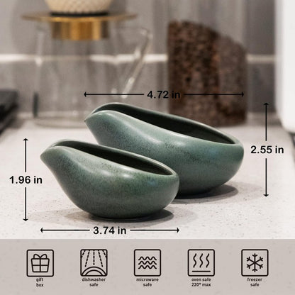 Loveramics 2-Pack Coffee Bean Dosing Cups by James Hoffmann, 30g-60g Capacity (Matte Dark Green)