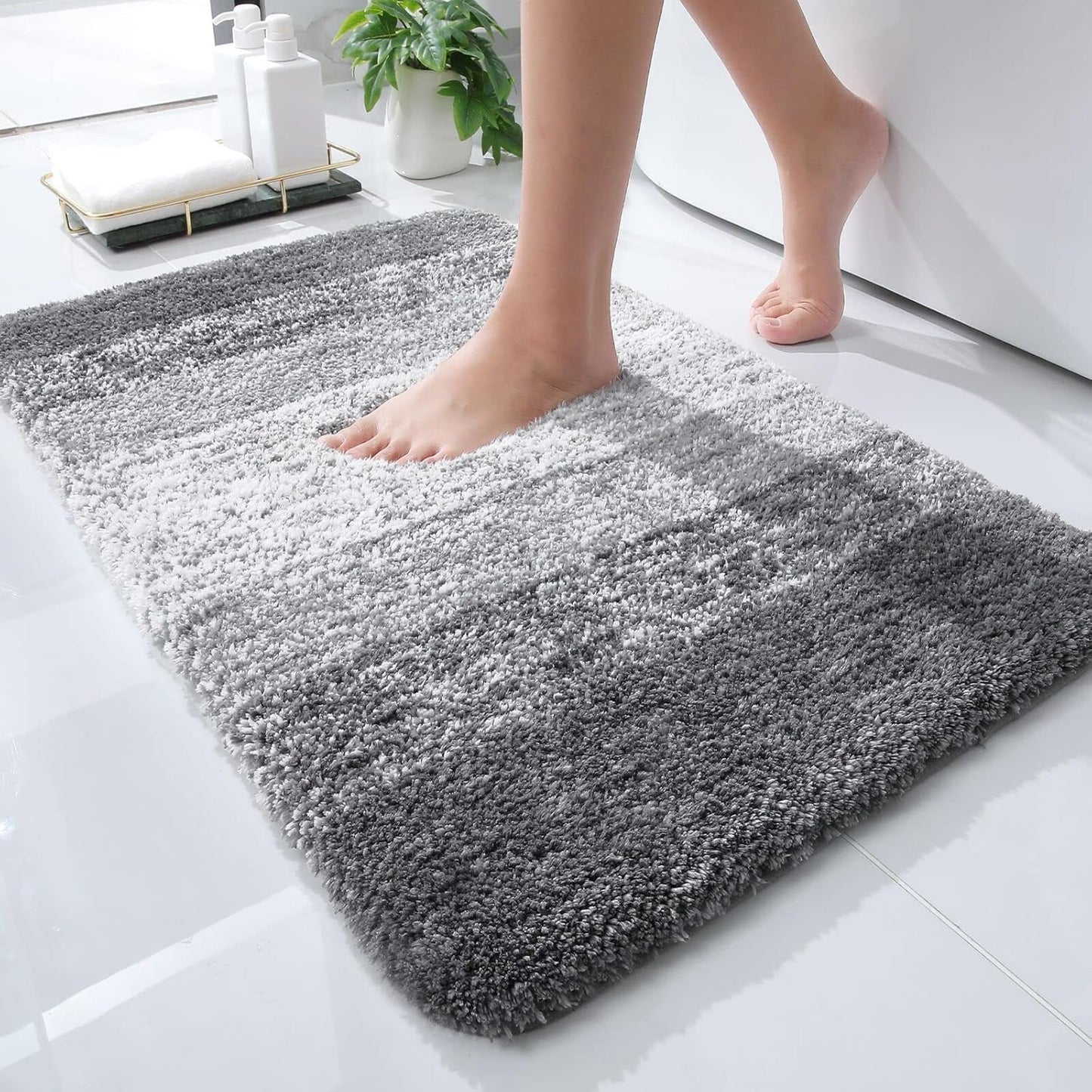 OLANLY Luxury Bathroom Rugs Mat 30x20, Extra Soft Microfiber Bath Rugs, Non-Slip Plush Shaggy Bath Mat