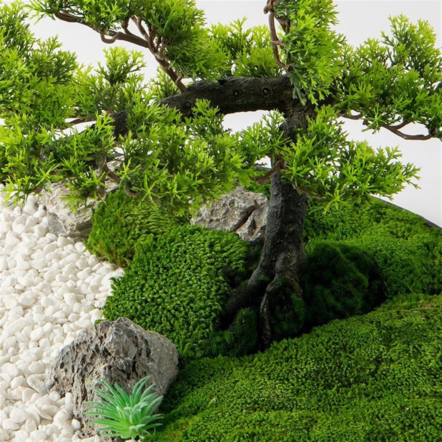 GRFIT Bonsai Artificial Hotel Table Simulation Tree Ornaments with Luxury Flowers and Light, Round Table Centerpiece, Decorative Greenery Ornaments China Artificial Tree Plant