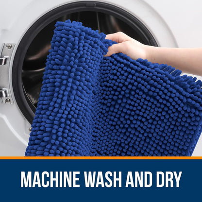 OLANLY Large Bathroom Rugs - Extra Soft Chenille Bath Mats | Quick-Dry, Machine Washable, 50x30, Royal Blue