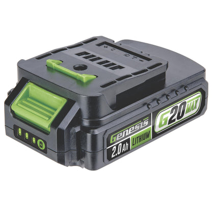 Genesis G20MAX 20V Drill/Impact Driver Combo Kit, LED Light Metal Ratcheting Chuck, 450 in-lbs drill, 1600 in-lb Impact Driver Two 2.0Ah Batteries, Charger, and Storage Bag GL20DIDKB2