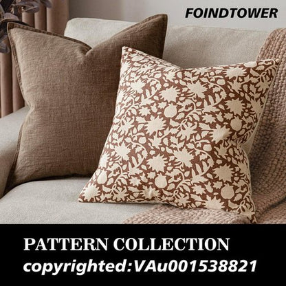 Foindtower Decorative Floral Throw Pillow Covers - Set of 2 | Boho Accent Cushions for Home Decor, 18x18 Inch, Light Orange Brown