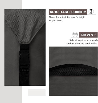 ULTCOVER Heavy Duty Square Patio Table and Chair Cover - Waterproof 62 Inch, Black Canvas