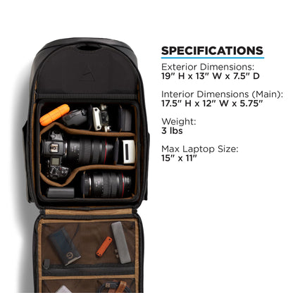 NOMATIC Peter Mckinnon Camera Pack 25L, Ladder - DSLR Camera Backpack for Men And Women, Extra Large Photography Bag, Travel Camera Backpack, Weekend Bag