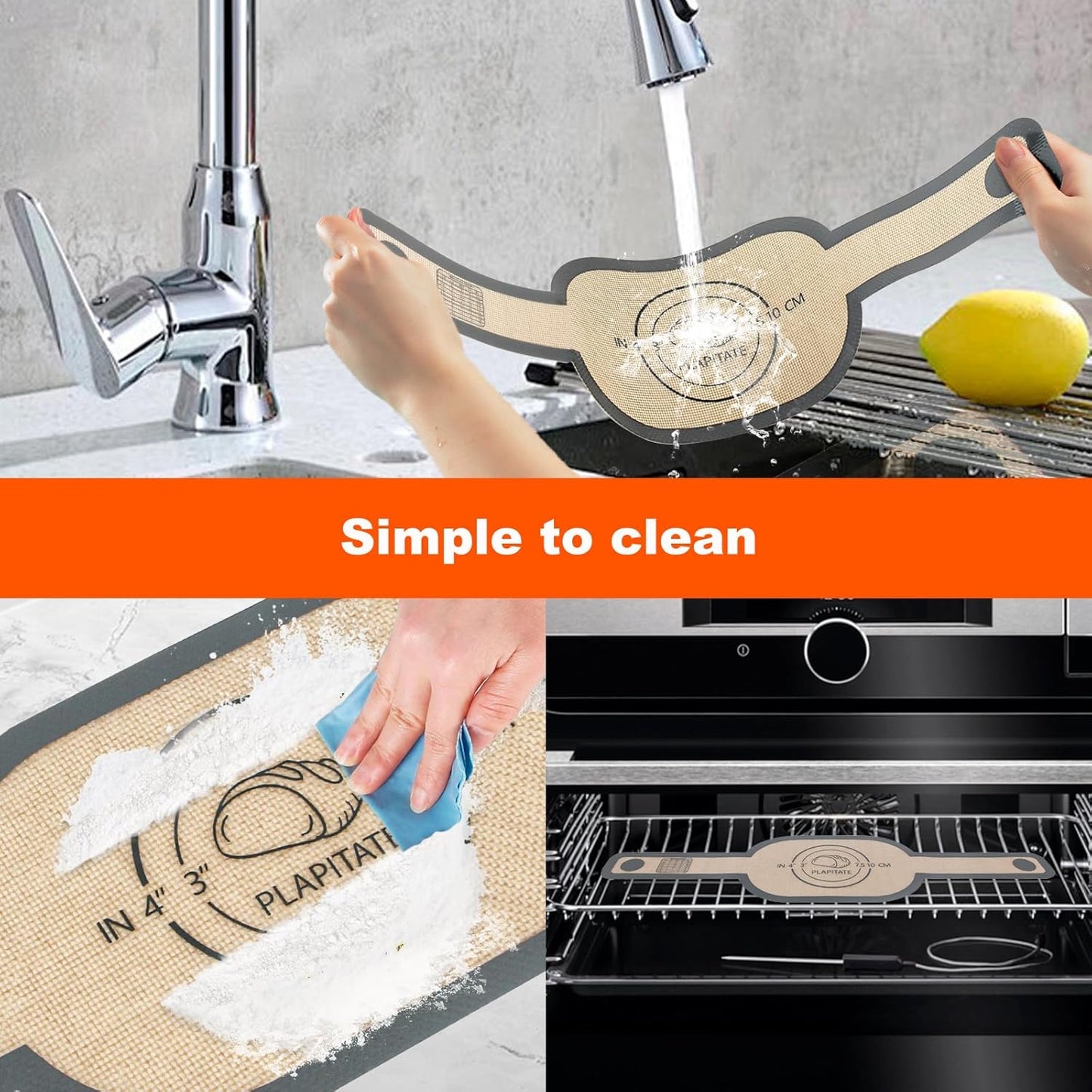 Silicone Bread Sling Dutch Oven Liner, Non-Stick Reusable Baking Mat with Long Handles