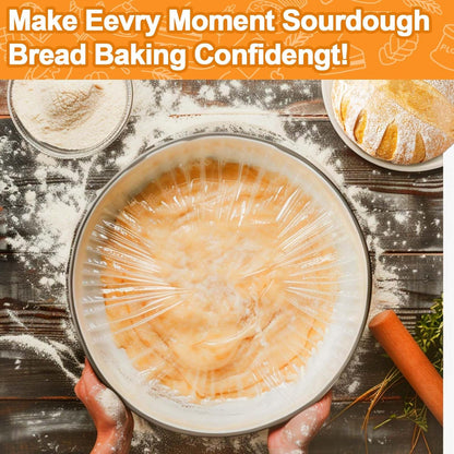 50PCS Bowl Covers for Bread Proofing, Reusable Elastic Plastic Covers for Sourdough Bread Baking